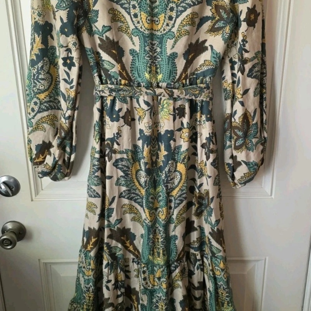 A loves A Maxi Paisley Printed Linen Blend dress Size Small - Picture 11 of 11